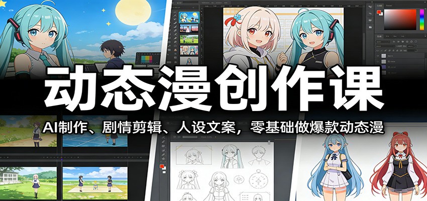 图片[1]-动态漫创作课：AI制作、剧情剪辑、人设文案，零基础做爆款动态漫-咖脉互联