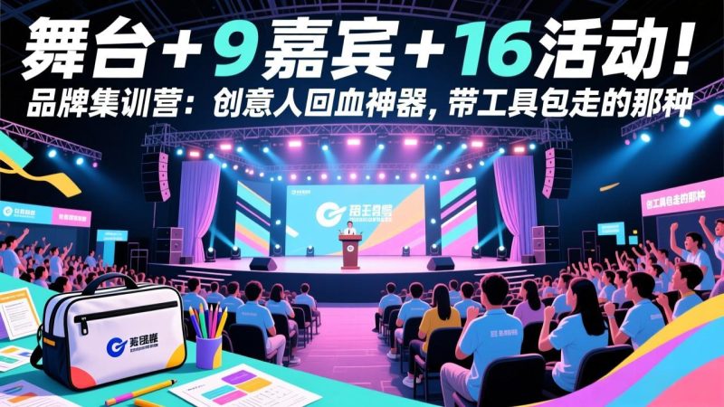 舞台 + 9 嘉宾 + 16 活动!品牌集训营:创意人回血神器,带工具包走的那种-咖脉互联
