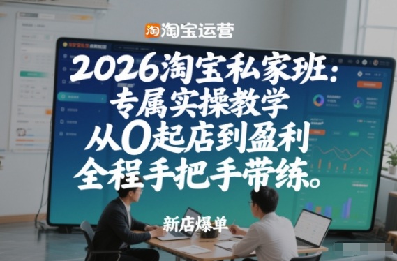 2026淘宝私家班:专属实操教学,从0起店到盈利,全程手把手带练(更新26年2月)-咖脉互联