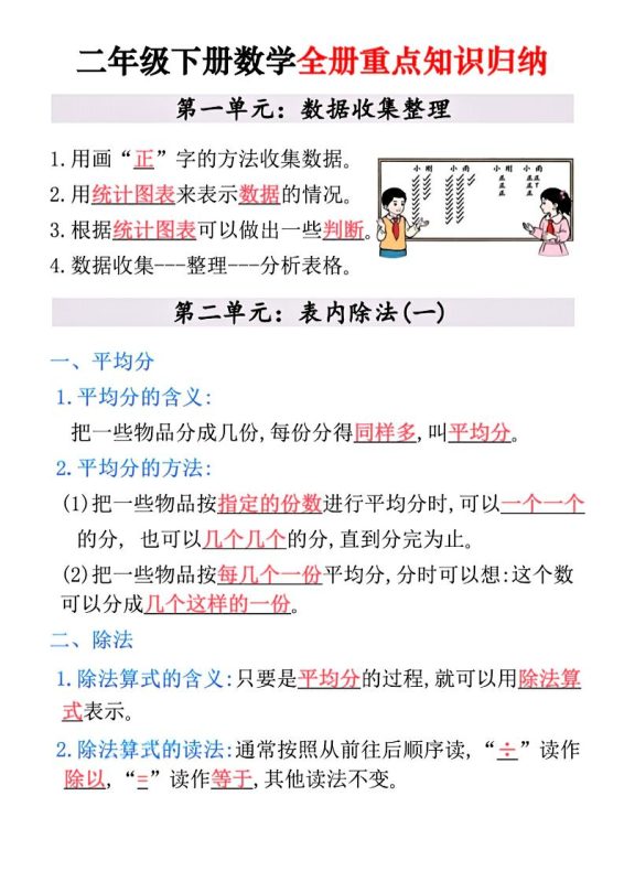 二年级下数学全册重点知识归纳-咖脉互联
