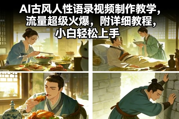 AI古风人性语录视频制作教学，流量超级火爆，附详细教程，小白轻松上手-咖脉互联
