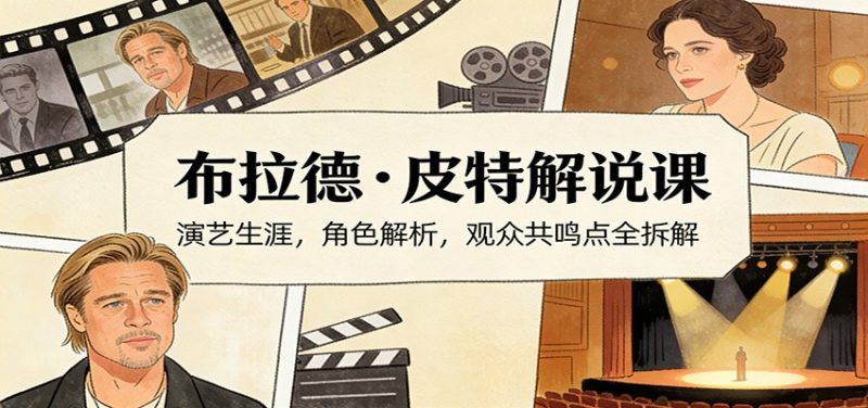 演员说-布拉德.皮特解说课:演艺生涯,角色解析,观众共鸣点全拆解-咖脉互联
