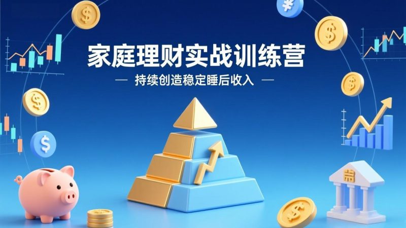 家庭理财实战训练营:从0到1建体系,三阶进阶层层递进,助你持续创造稳定睡后收入-咖脉互联