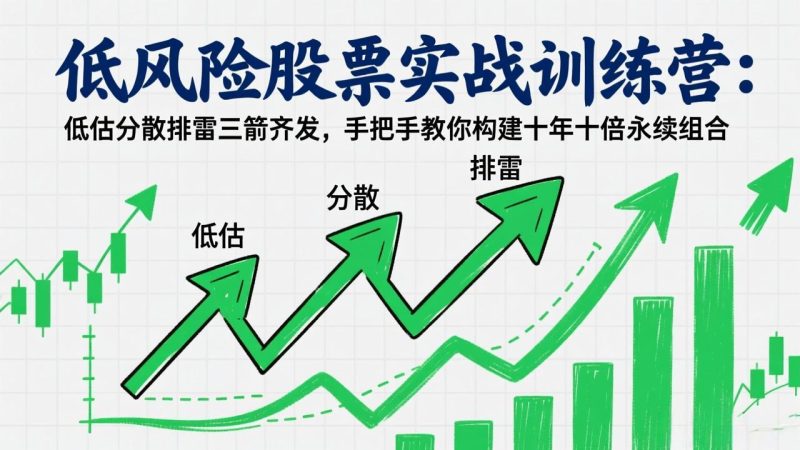 低风险股票实战训练营：低估分散排雷三箭齐发，手把手教你构建十年十倍永续组合-咖脉互联