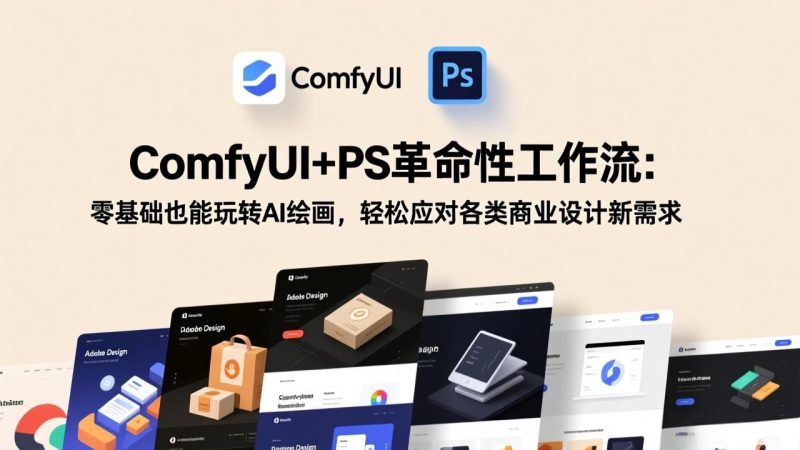 ComfyUI+PS革命性工作流:零基础也能玩转AI绘画,轻松应对各类商业设计新需求-咖脉互联