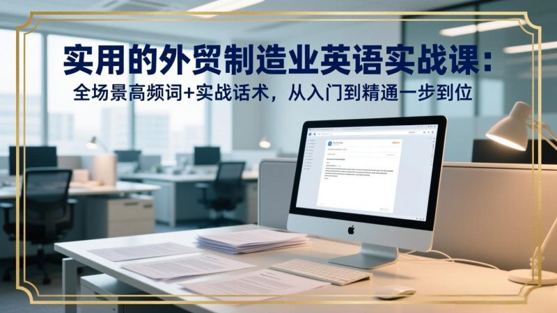 实用的外贸制造业英语实战课：全场景高频词+实战话术，从入门到精通一步到位-咖脉互联