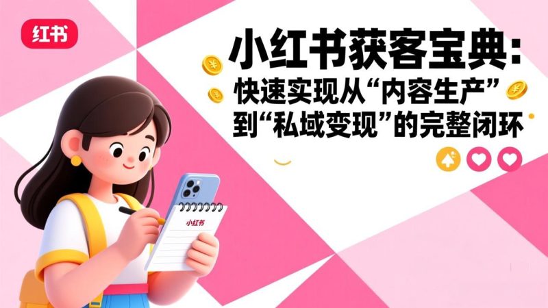 小红书获客宝典:快速实现从“内容生产”到“私域变现”的完整闭环-咖脉互联