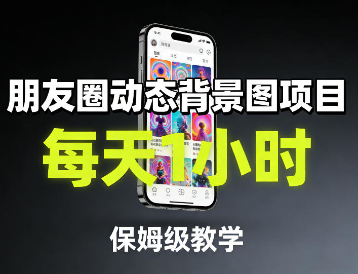 朋友圈动态背景图项目,每天1小时,保姆级教学-咖脉互联