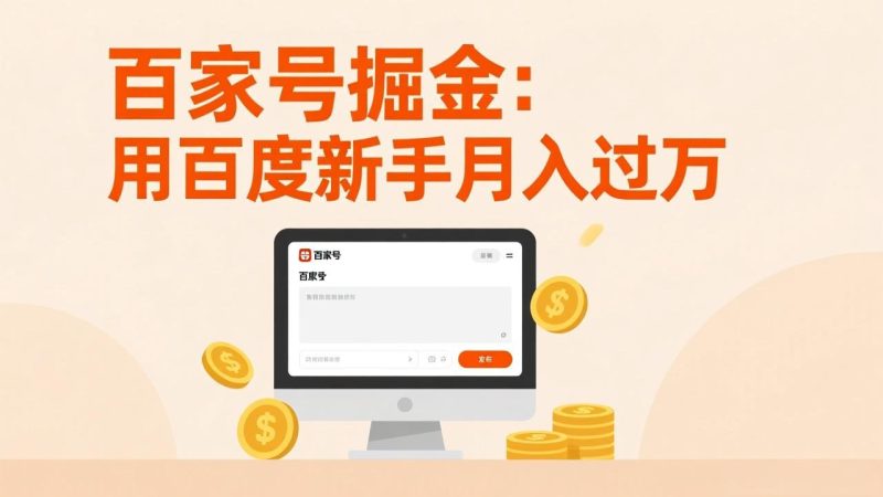 百家号掘金:用百度新手月入过万,日入300,无需引流,全新手机搬砖项目-咖脉互联