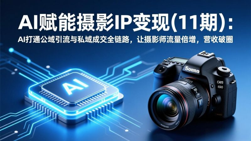 AI赋能摄影IP变现(11期-咖脉互联