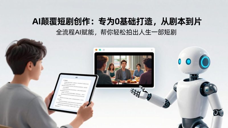 AI颠覆短剧创作:专为0基础打造,从剧本到成片全流程AI赋能,帮你轻松拍出人生第一部短剧-咖脉互联