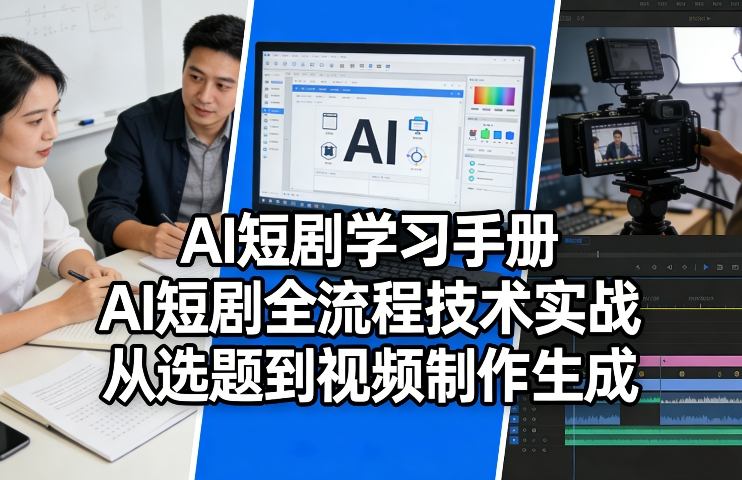 AI短剧学习手册，AI短剧全流程技术实战，从选题到视频制作生成-咖脉互联