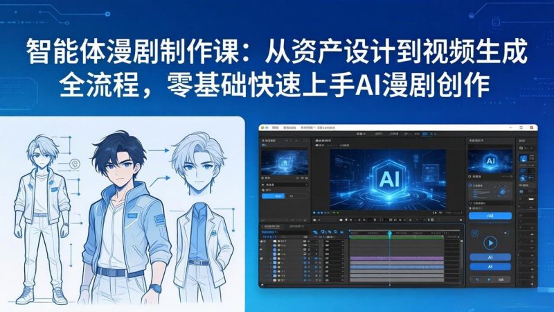 智能体漫剧制作课：从资产设计到视频生成全流程，零基础快速上手AI漫剧创作-咖脉互联