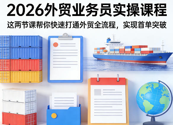 2026外贸业务员实操课程，这两节课帮你快速打通外贸全流程，实现首单突破-咖脉互联