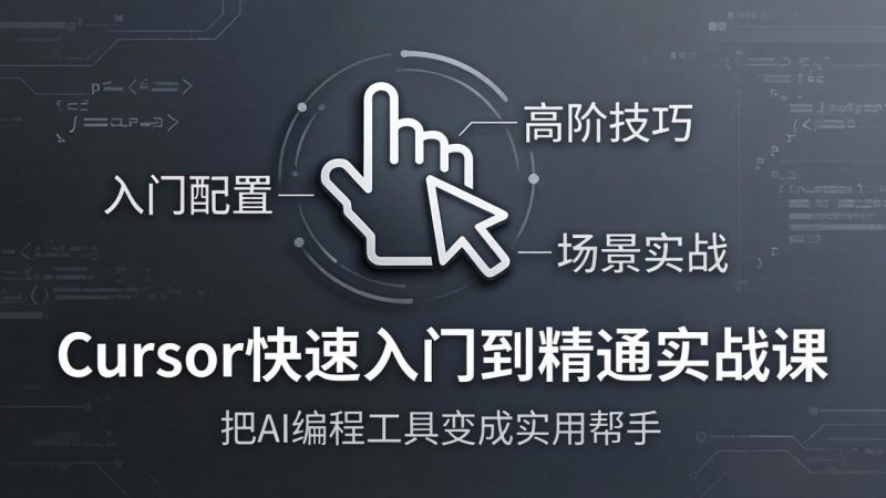 Cursor快速入门到精通实战课：入门配置+高阶技巧+场景实战，把AI编程工具变成实用帮手-咖脉互联