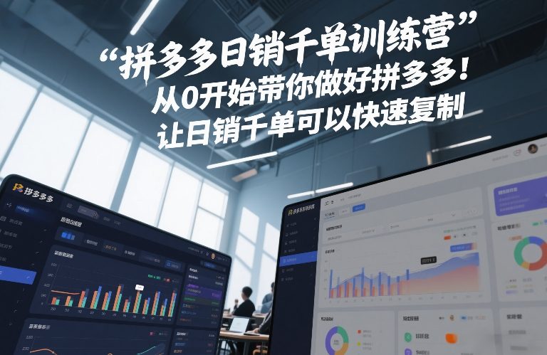 拼多多日销千单训练营,从0开始带你做好拼多多,让日销千单可以快速复制(更新26年3月)-咖脉互联