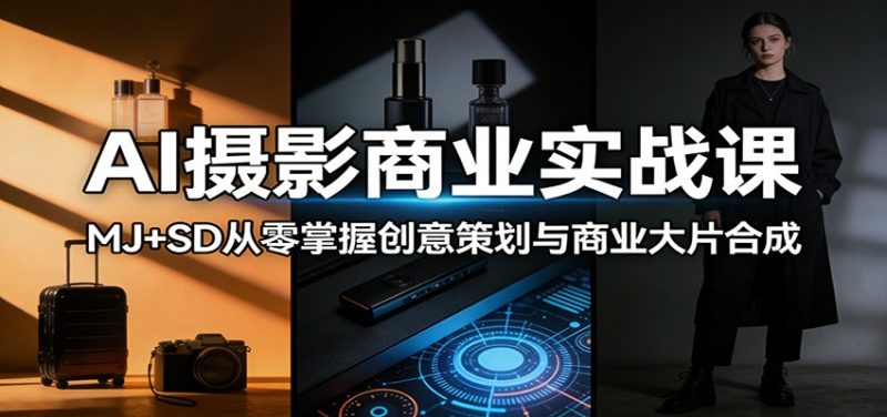 AI摄影商业实战课:MJ+SD从零掌握创意策划与商业大片合成-咖脉互联