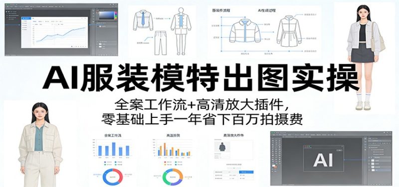 AI服装模特出图实操：全案工作流+ 高清放大插件，零基础上手一年省下百万拍摄费-咖脉互联