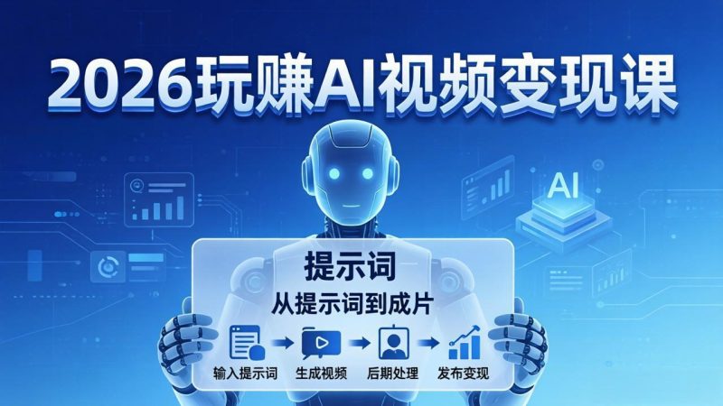 2026玩赚AI视频变现课:掌握 AI 视频全流程技能,从提示词到成片高效产出-咖脉互联