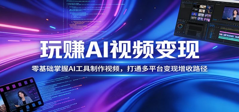 玩赚AI视频变现，零基础掌握AI具制作视频，打通多平台变现增收路径-咖脉互联