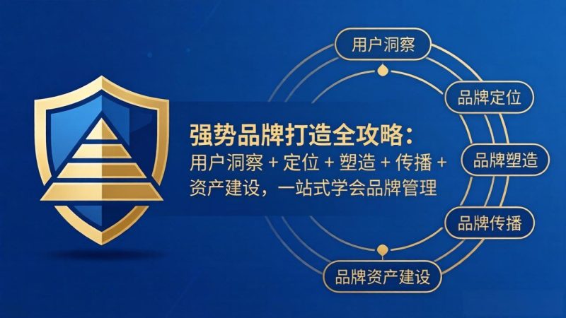 强势品牌打造全攻略:用户洞察 + 定位 + 塑造 + 传播 + 资产建设,一站式学会品牌管理-咖脉互联