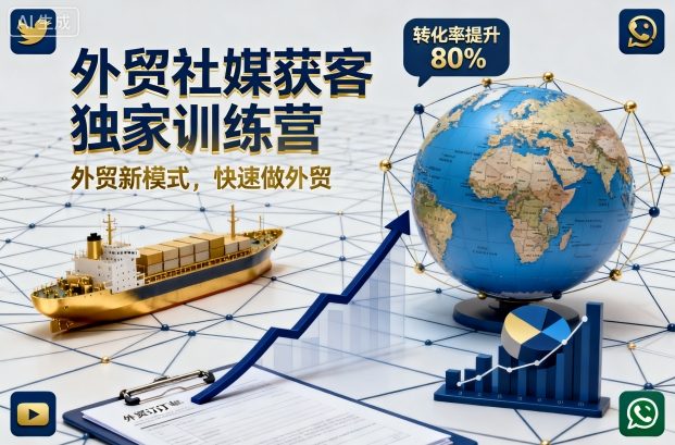 外贸社媒获客独家训练营,外贸新模式,快速做外贸(更新26年3月)-咖脉互联