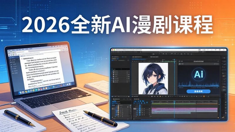2026全新AI漫剧课程：覆盖创作全链路，教你写作分镜剪辑配音一站式打造漫剧作品-咖脉互联