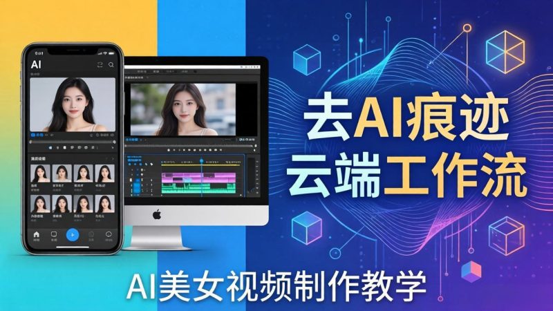 AI美女视频制作教学：去AI痕迹，云端工作流出图，手机电脑均可，不需要配置-咖脉互联