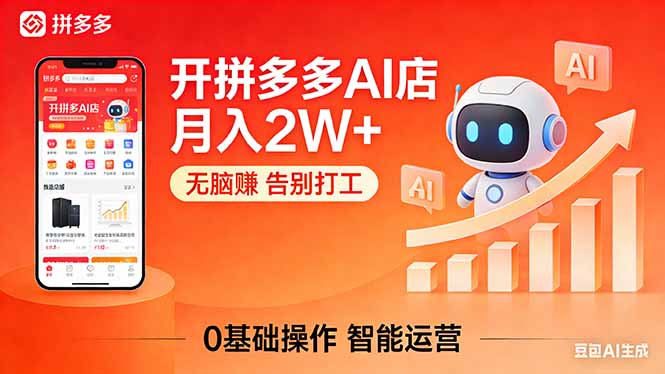 开一家拼多多AI店,月入2W+,无脑赚,告别打工,附SOP手册-咖脉互联