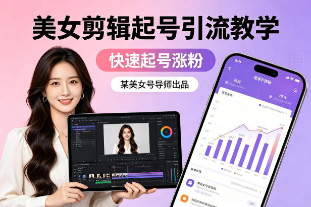 某美女号导师出品:美女剪辑起号引流教学,快速起号涨粉-咖脉互联