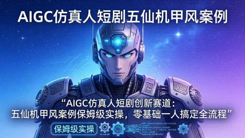 AIGC仿真人短剧创新赛道：五仙机甲风案例保姆级实操，零基础一人搞定全流程-咖脉互联