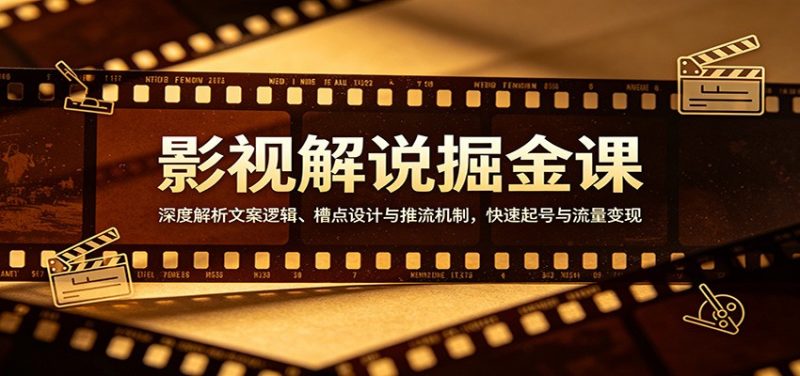 影视解说掘金课:深度解析文案逻辑、槽点设计与推流机制,快速起号与流量变现-咖脉互联