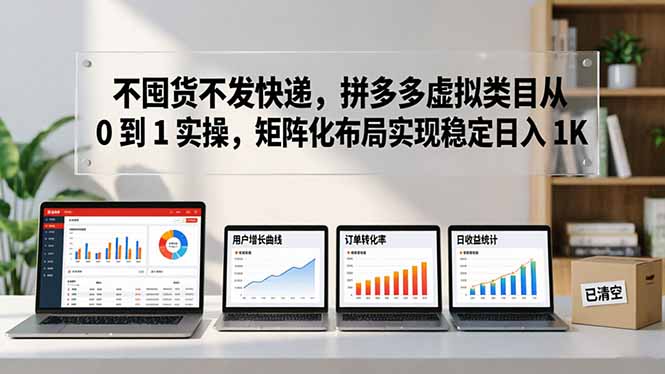 不囤货不发快递,拼多多虚拟类目从 0 到 1 实操,矩阵化布局实现稳定日入 1K-咖脉互联