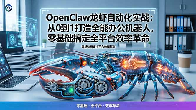 OpenClaw龙虾自动化实战:从0到1打造全能办公机器人,零基础搞定全平台效率革命-咖脉互联