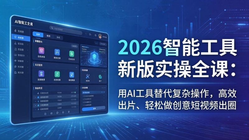2026智能工具新版实操全课：用AI工具替代复杂操作，高效出片、轻松做创意短视频出圈-咖脉互联