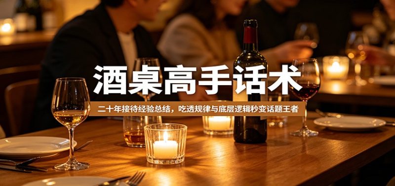 酒桌高手话术:二十年接待经验总结,吃透规律与底层逻辑秒变话题王者-咖脉互联