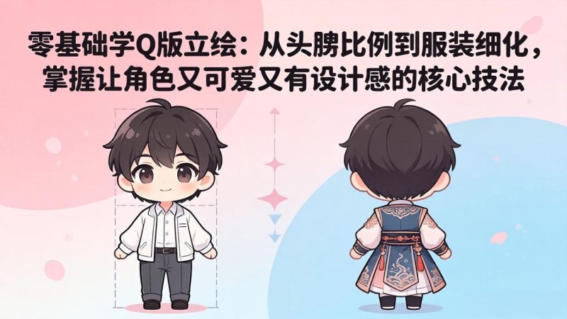 零基础学Q版立绘：从头身比例到服装细化，掌握让角色又可爱又有设计感的核心技法-咖脉互联