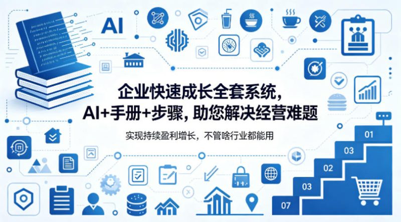 企业快速成长全套系统,AI+手册+步骤,助您解决经营难题,实现持续盈利增长,不管啥行业都能用-咖脉互联