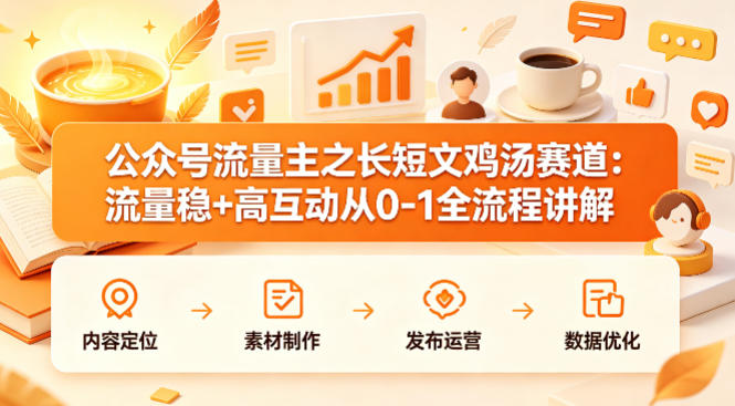 公众号流量主之长短文鸡汤赛道,流量稳+高互动,从0-1全流程讲解-咖脉互联