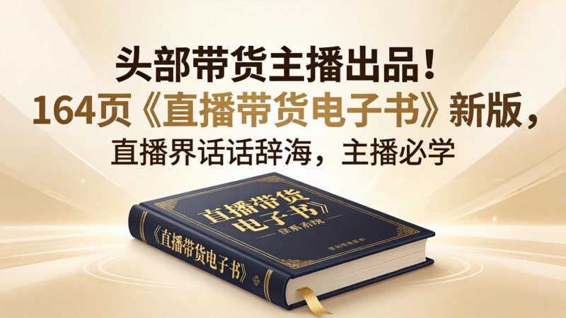 头部带货主播出品!164页《直播带货电子书》新版,直播界话术辞海,主播必学-咖脉互联