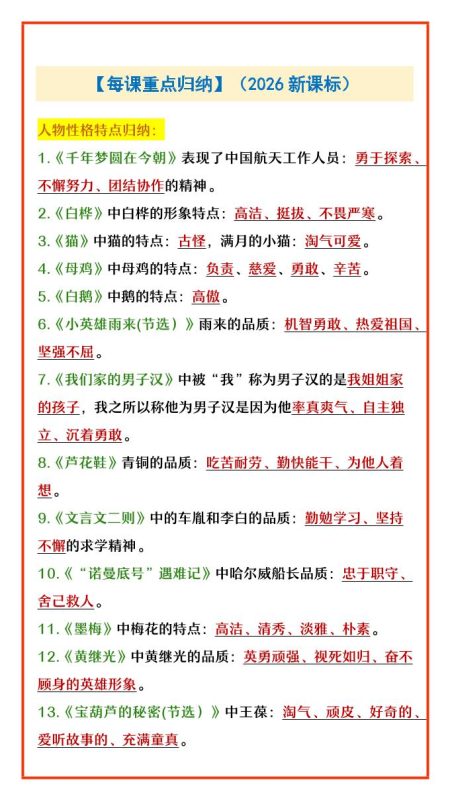 四年级下语文每课重点归纳-咖脉互联