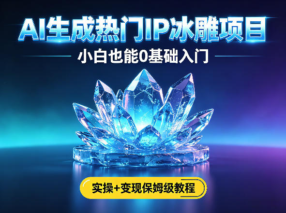 AI生成热门ip冰雕项目,小白也能0基础入门,实操+变现保姆级教程-咖脉互联