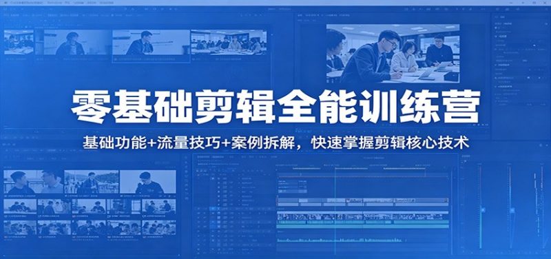 零基础剪辑全能训练营:基础功能+流量技巧+案例拆解,快速掌握剪辑核心技术-咖脉互联