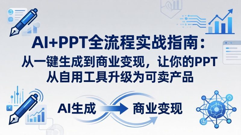 AI+PPT全流程实战指南-更新4月21:从一键生成到商业变现,让你的PPT从自用工具升级为可卖产品-咖脉互联