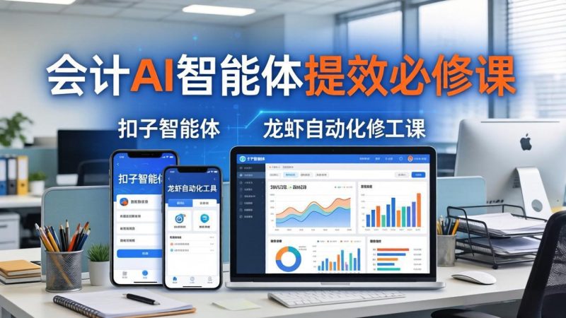 财务会计AI智能体提效必修课：扣子智能体+龙虾自动化+报表分析，一站式提升财务工作效率-咖脉互联