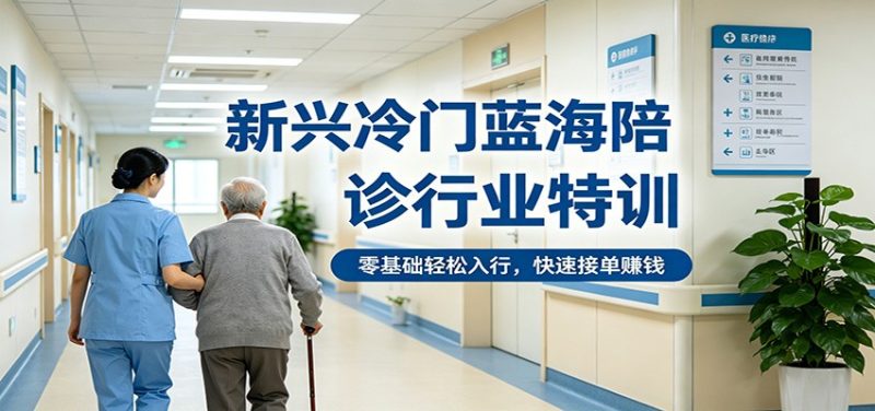 新兴冷门蓝海陪诊行业特训,零基础轻松入行,快速接单赚钱-咖脉互联