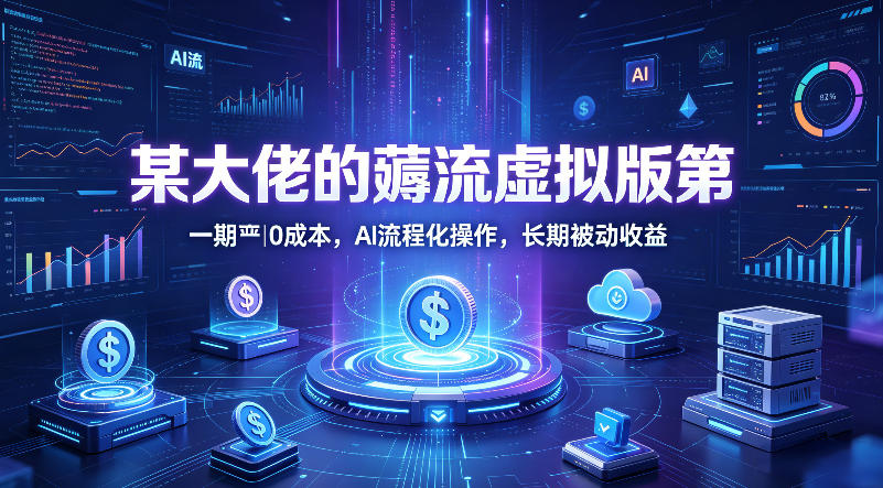 某大佬的薅流虚拟版第一期丨0成本,AI流程化操作,长期被动收益-咖脉互联
