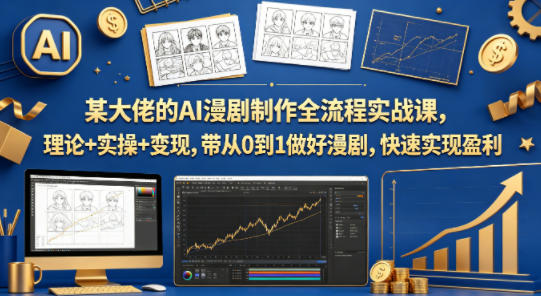 某大佬的AI漫剧制作全流程实战课,理论+实操+变现,带从0到1做好漫剧,快速实现盈利-咖脉互联