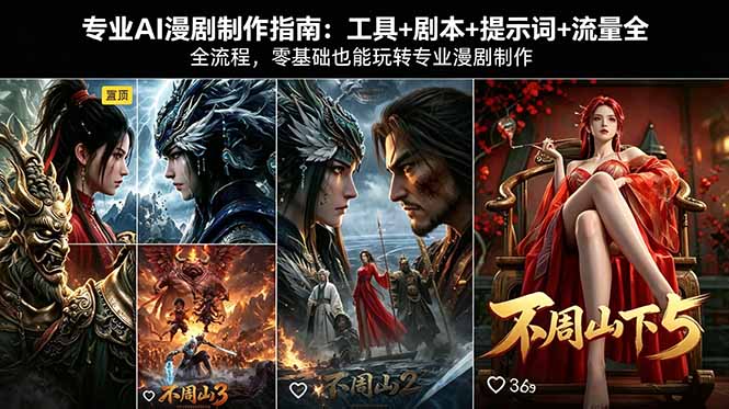 专业AI漫剧制作指南：工具+剧本+提示词+流量全流程，零基础也能玩转专业漫剧制作-咖脉互联