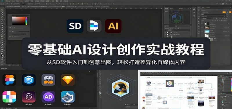 零基础AI设计创作实战教程:从SD软件入门到创意出图,轻松打造差异化自媒体内容-咖脉互联